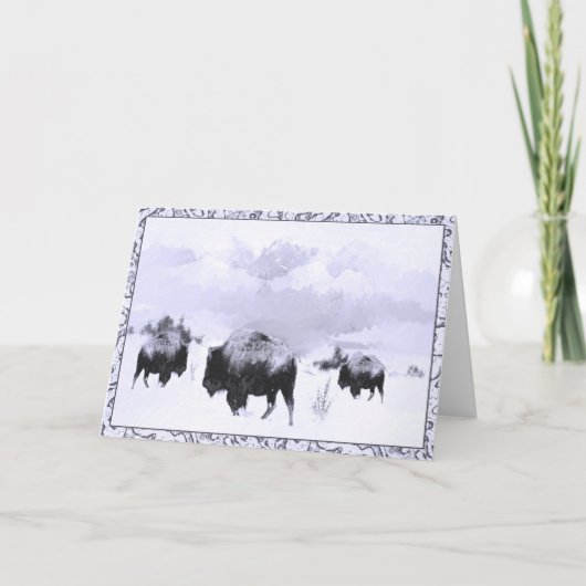 Carte de voeux Buffalo Winter Scene (Devant)