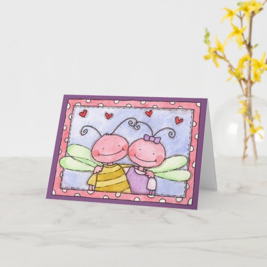 Carte de vœux Bug Hug (Fleur jaune)