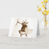 Carte de voeux Bull Elk (Fleur jaune)