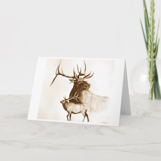 Carte de voeux Bull Elk (Devant)