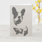Carte de voeux Bulldog (Fleur jaune)