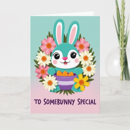 Carte de vœux Bunny And Blooms (Devant)