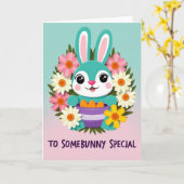 Carte de vœux Bunny And Blooms (Fleur jaune)