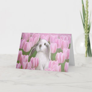 Carte de voeux Bunny et Tulip