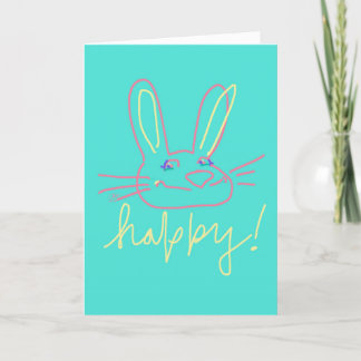 Carte de vœux Bunny Happy