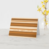 Carte de voeux Butter Mint Stripe 'Your Text' (Fleur jaune)