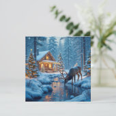 Carte de voeux Cabine de Noël (Debout devant)