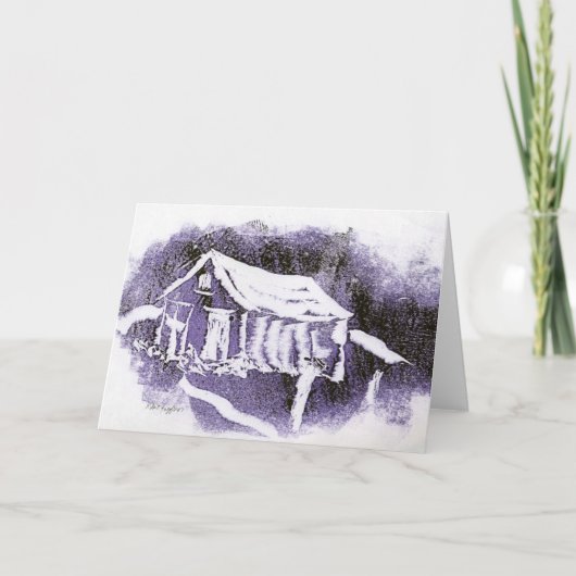 Carte de voeux "Cabine violet" Country Roads (Devant)