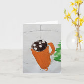 Carte de voeux cacao et arbre (Fleur jaune)