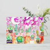 Carte de vœux Cactus (Debout devant)