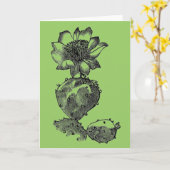 Carte de voeux Cactus (Fleur jaune)
