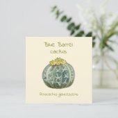 Carte de vœux cactus à baril bleu (Debout devant)