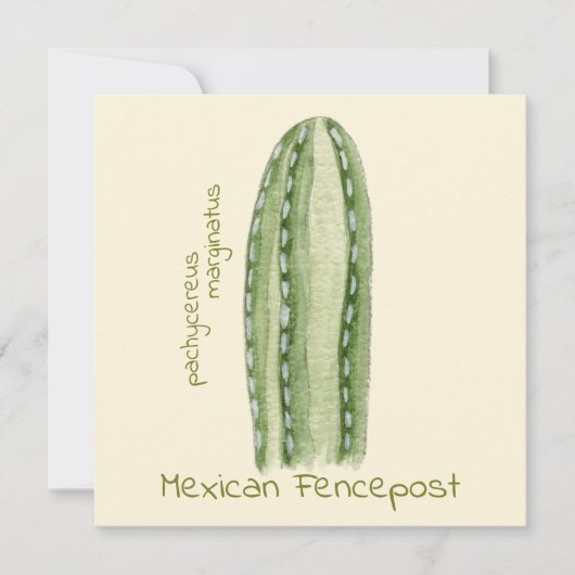 Carte de vœux cactus Fencepost mexicain (Devant)