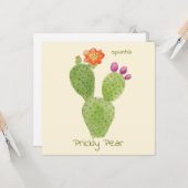 carte de vœux cactus Opuntia (Devant/Arrière en situation)