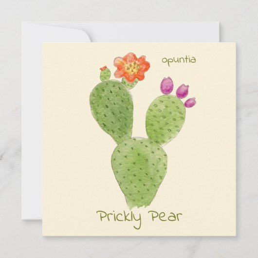 carte de vœux cactus Opuntia (Devant)