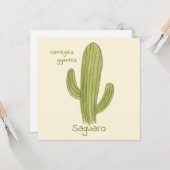 Carte de vœux Cactus Saguaro (Devant/Arrière en situation)