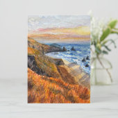 Carte de voeux California Beach Sunset Watercolor (Debout devant)