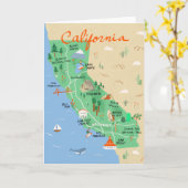 Carte de voeux California Map (Fleur jaune)