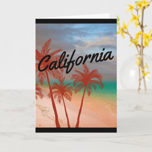 Carte de voeux Californie (Fleur jaune)