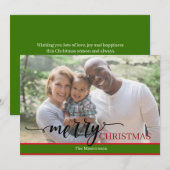 Carte de vœux calligraphiée moderne pour un joyeux (Devant / Derrière)