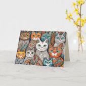 carte de voeux calmant chats (Fleur jaune)