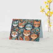 carte de voeux calmant chats (Fleur jaune)