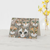 carte de voeux calmant chats (Fleur jaune)