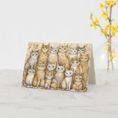 carte de voeux calmant chats (Fleur jaune)