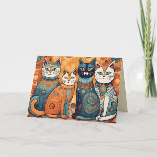 carte de voeux calmant chats (Devant)