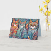 carte de voeux calmant chats (Fleur jaune)