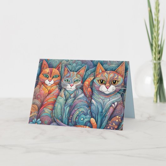 carte de voeux calmant chats (Devant)