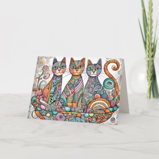 carte de voeux calmant chats (Devant)