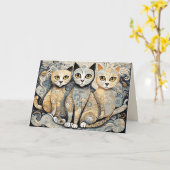 carte de voeux calmant chats (Fleur jaune)