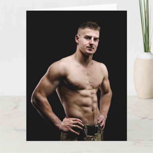 Carte de voeux Camouflage Hot Guy (Devant)