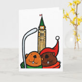Carte de voeux canadienne Funny Canadian Beavers c (Fleur jaune)