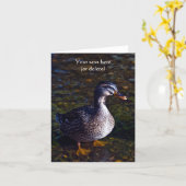 Carte de vœux Canard colvert (Fleur jaune)