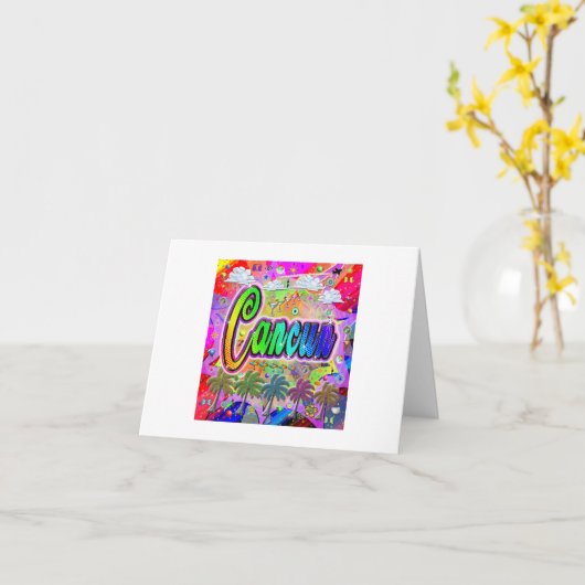 Carte de voeux Cancun Vista Express (Fleur jaune)