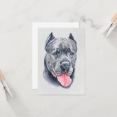 Carte de voeux Cane Corso (Devant/Arrière en situation)