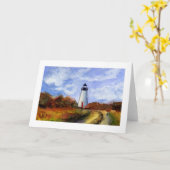 Carte de voeux Cape Pogue Lighthouse (Fleur jaune)
