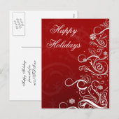 Carte de voeux caporal Arbre de Noël blanc rouge (Devant / Derrière)