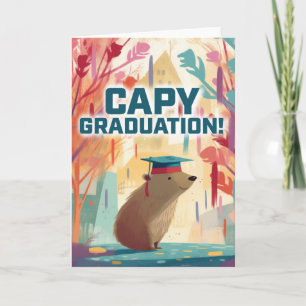 Carte de voeux Capybara "Capy" Graduation