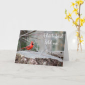 Carte de vœux Cardinal en forêt (Fleur jaune)