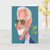Carte de voeux caricature Joe Biden (Fleur jaune)