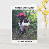 Carte de voeux carlin (Fleur jaune)