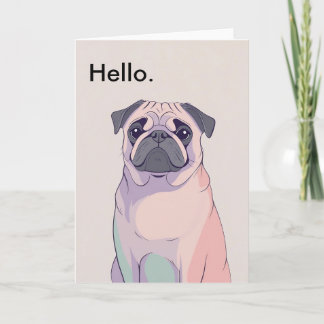 Carte de voeux carlin - Art de Chien Rétro - Vierg