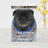 Carte de voeux Carlin chilien "Missing You" (Fleur jaune)