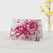 Carte de voeux - Carnation en rouge et blanc (Fleur jaune)