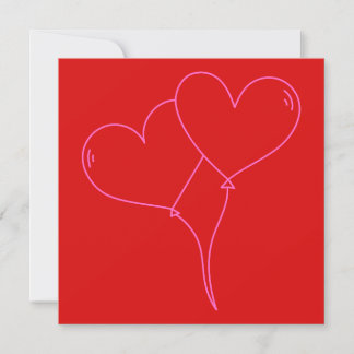 Carte de vœux carré designer LOVE 2 Hearts Valenti