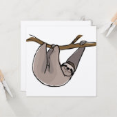 Carte de voeux Carré Sloth, vide (Devant/Arrière en situation)