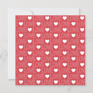 Carte de vœux carrée Love Pattern - Contour blanc
